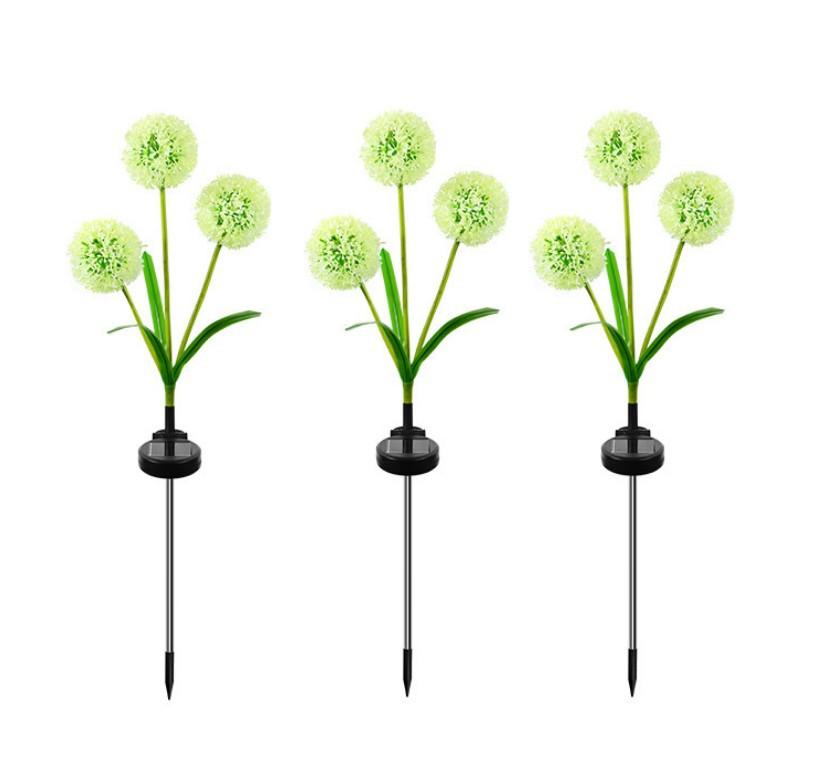 Solar Dandelion Lights, 3 Heads Outdoor Solar Garden Lights, LED Landscape Lighting, Waterproof Lawn Lamp for Pathway, Yard, Patio Decorations