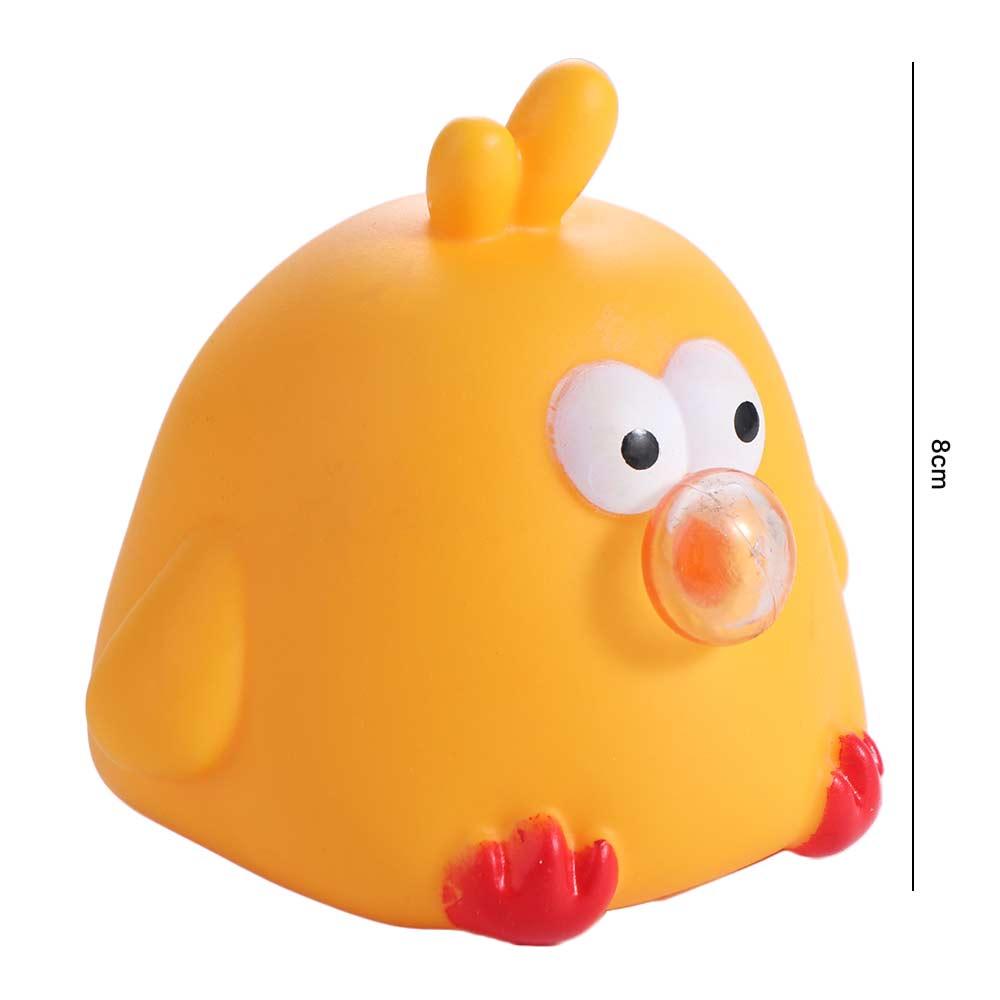 Yellow Chicken Pinch Toys Blow Bubble Cartoon Knead Toy Interactive Games Squeeze Toys Baby Game