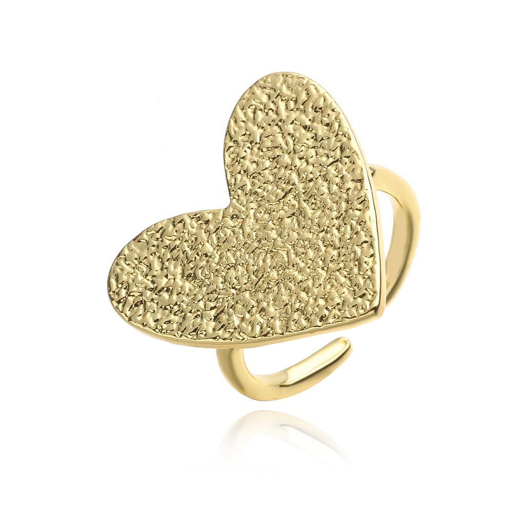 HECHENG,Enamel Drip Red Heart Shape Open Adjustable Copper Metal Ring Ladies Sweet Romantic Jewellery Gift 1pc