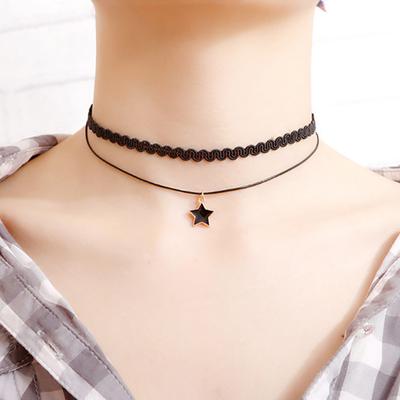 1PC Jewelry Gifts Women Pendant Necklaces Lace Hollow Clavicle Chain Fashion Short Necklace