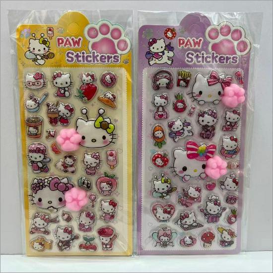 3D Cat Paw Stress Relief Sticker - Cartoon Embossed Decal for Journals and Students