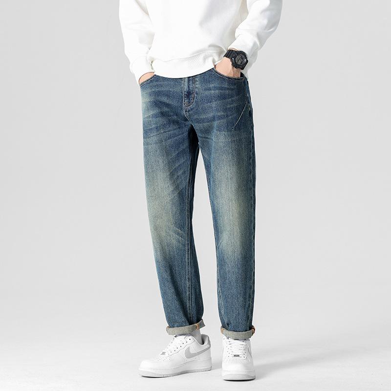 High Street Fashion Jeans Trendy Loose Daddy Pants Autumn and Winter New Tapered Harlan American Elastic Denim Pants