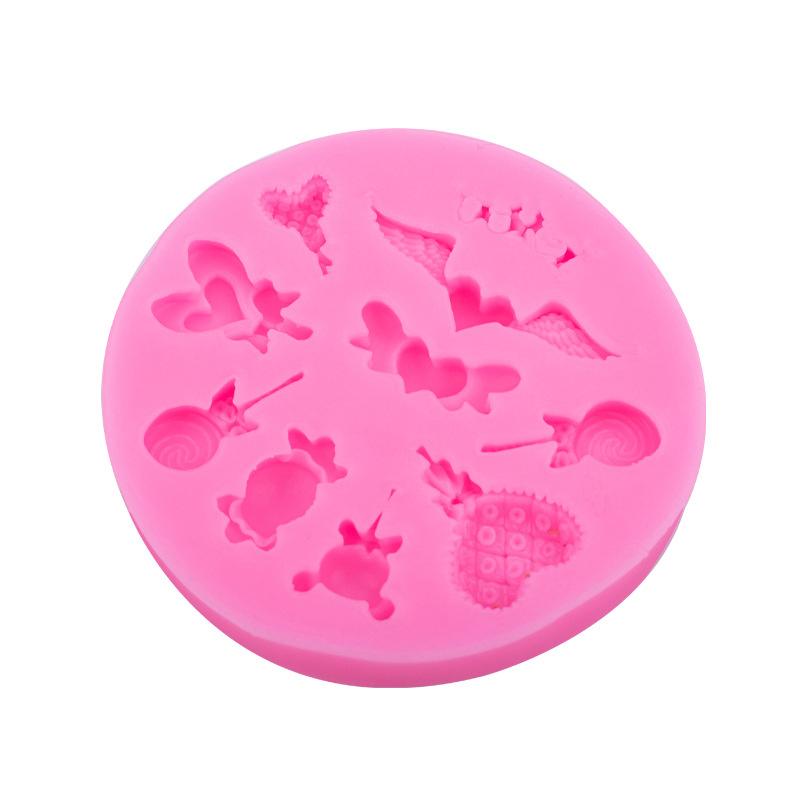

1PC Mini Silicone Molds Ice Cream Chocolate Fondant Cake Mold Angel Wand Wings Heart DIY Decorative Baking Tool Accessory QC-ZYF