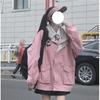 Spring Autumn Hoodie Sweatshirt Women Tops Loose Casual Milk Print Hoodie Streetwear Girl Zip Up Jacket