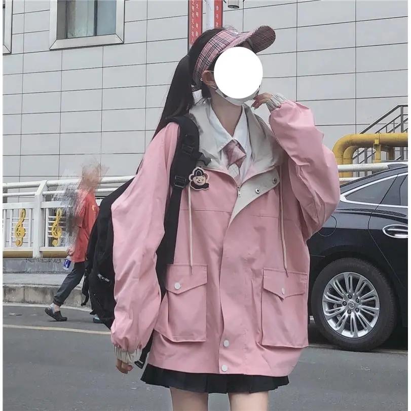 Spring Autumn Hoodie Sweatshirt Women Tops Loose Casual Milk Print Hoodie Streetwear Girl Zip Up Jacket