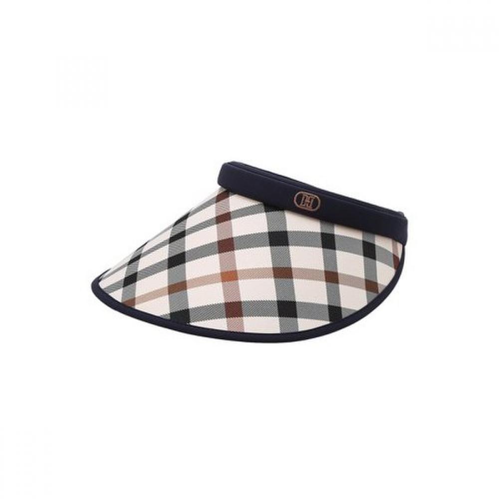 Daks Navy Check Wide Brim Sun Cap Dbhe5e101n2