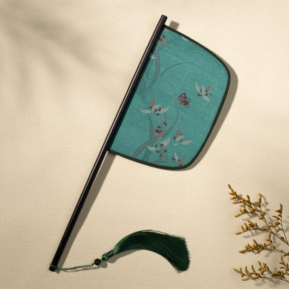 Long Handle Chinese Style Fan Exquisite Decorative Fan Home Decoration Hand Held Fans  Summer