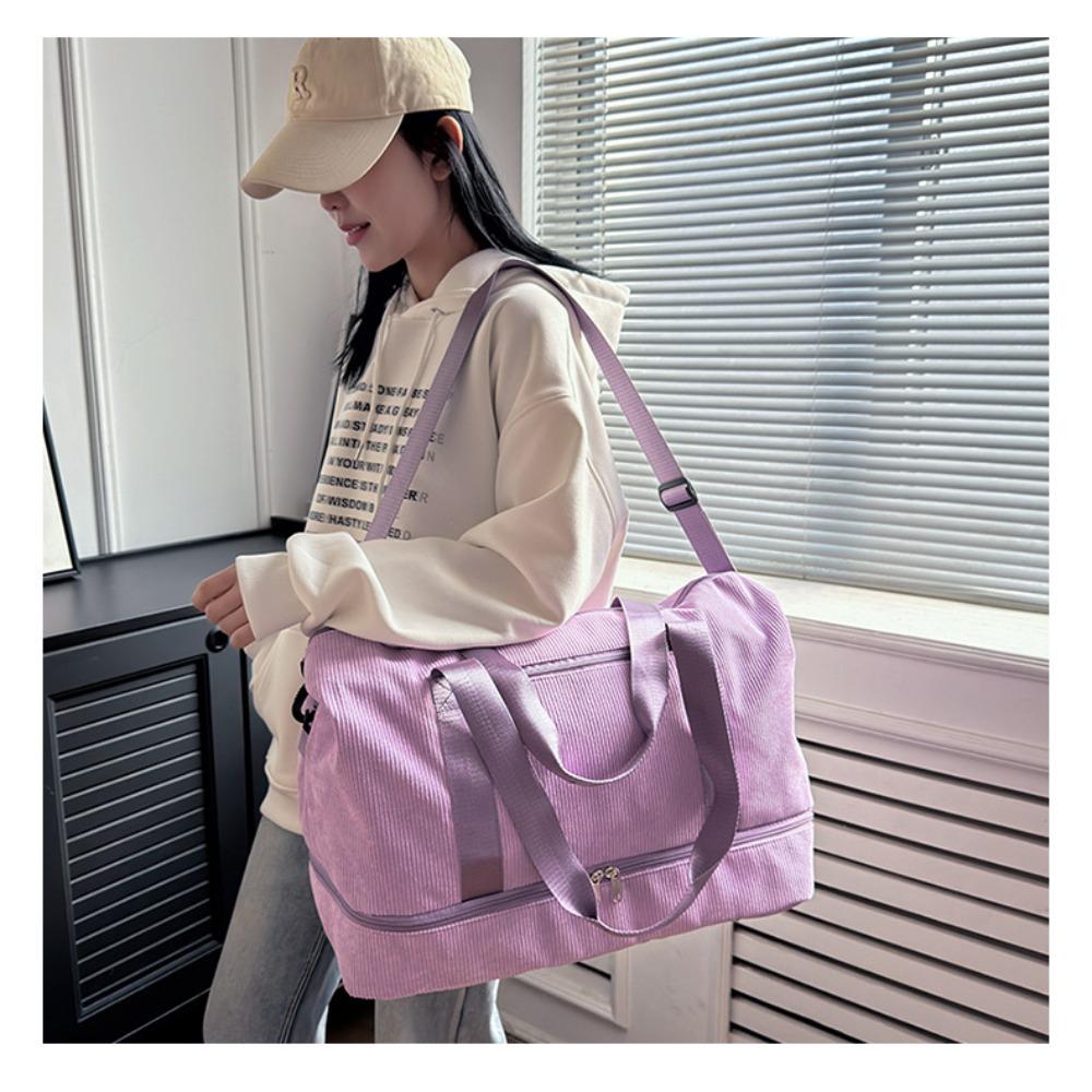 Outdoor sports fitness handbag dry and wet separation simple and lightweight travel bag corduroy maternity bag