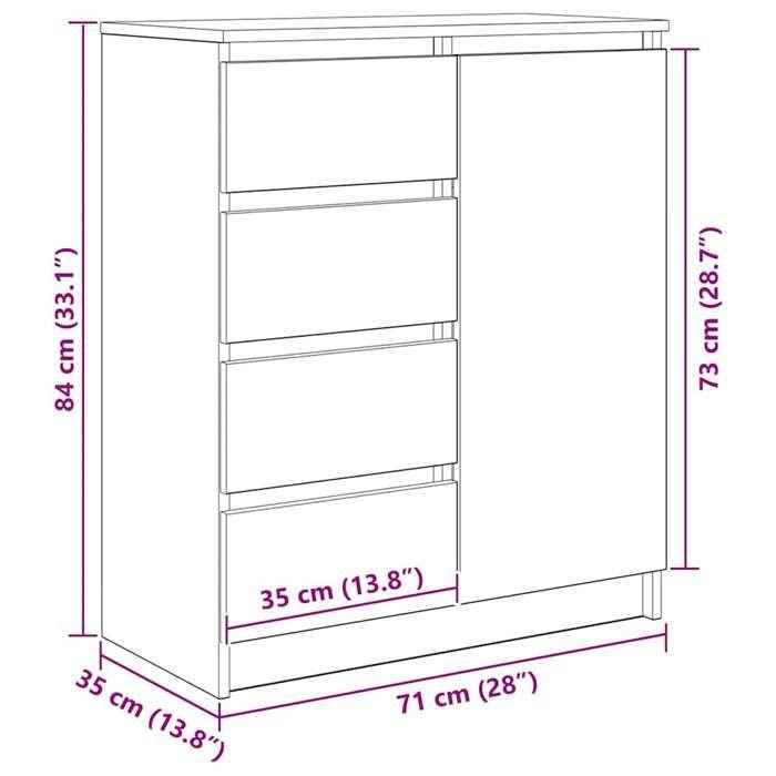 VidaXL Buffet avec tiroirs gris béton 71x35x84 cm bois d'ingénierie, meuble de rangement, buffet, meuble d'entrée, meuble 861583