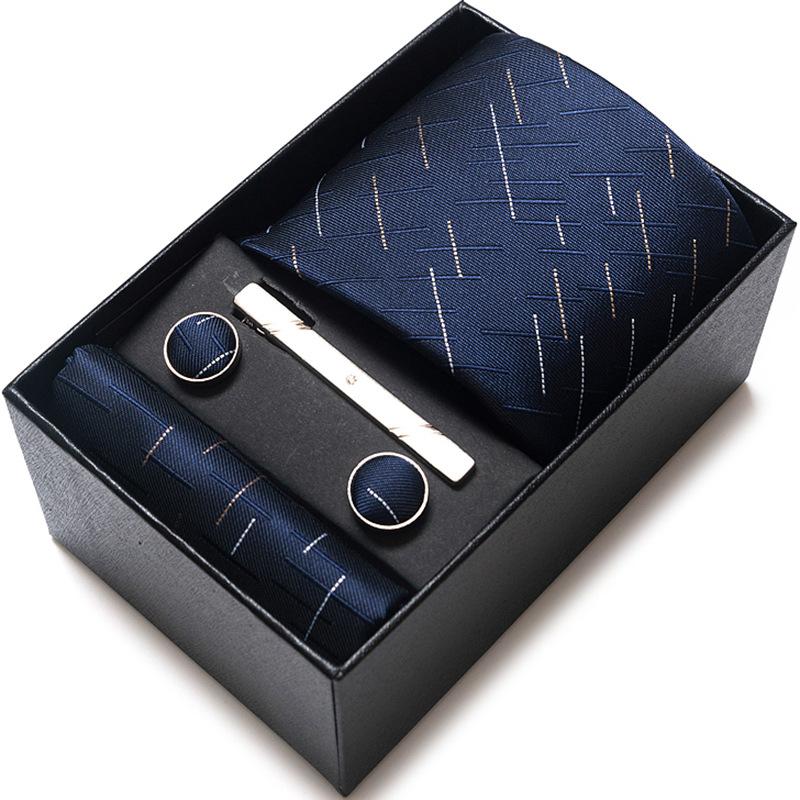 Gift Box Men'S 8Cm Tie Business Dress Jacquard Yarn Business Career Tie Set Men