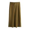 New European & American Style Satin Midi Skirt 8632845