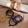 New Bohemian crystal bracelet, multi-layer beaded bracelet, elastic bracelet, bracelet, jewelry, European and American jewelry.