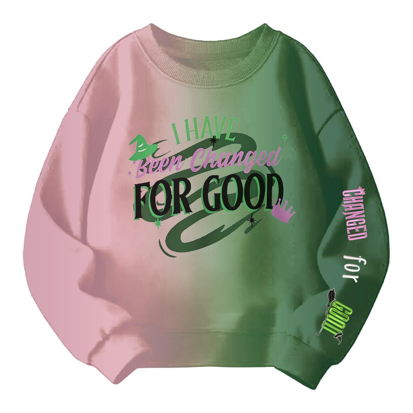 

Детская модная толстовка кэжуал с круглым вырезом и принтом ведьмы 100 розовый