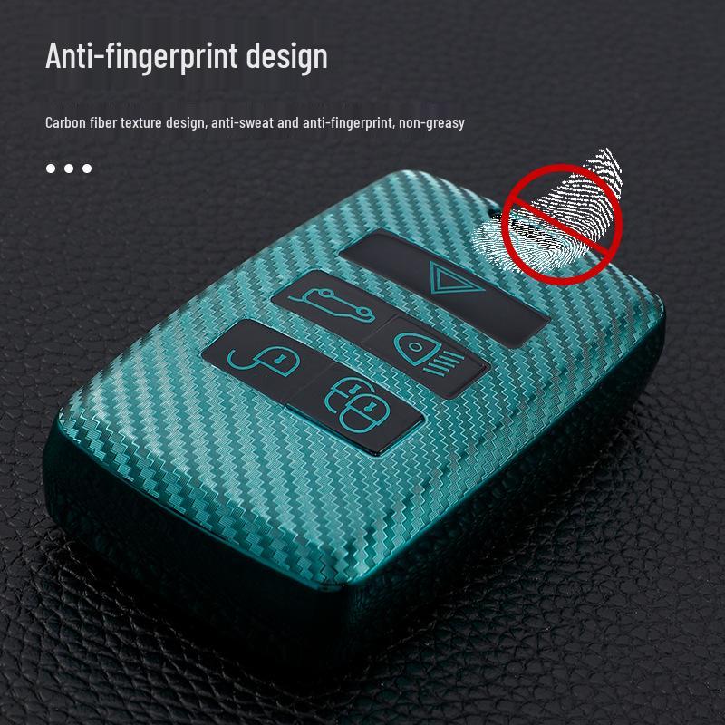 2022 Range Rover TPU Black Rubber Carbon Fiber Key Case