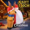 4.92FT Yard Party Decoration Inflatable Santa Claus Reindeer Toy LED Light Xmas Home Supplies Ornaments Christmas Holiday Gifts