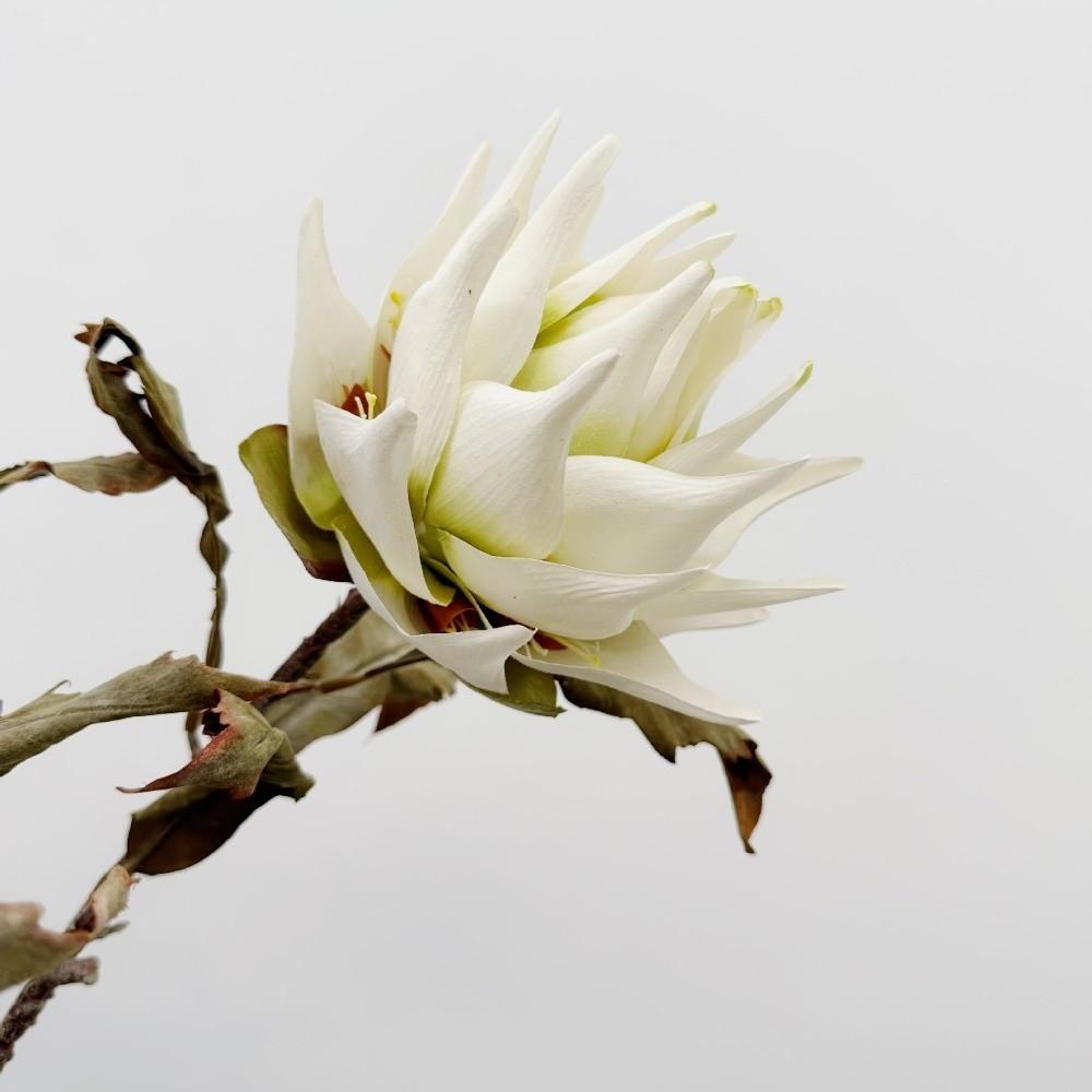Flocked Artificial Emperor Protea Flowers Large Artificial Artichoke Flower Home Decor