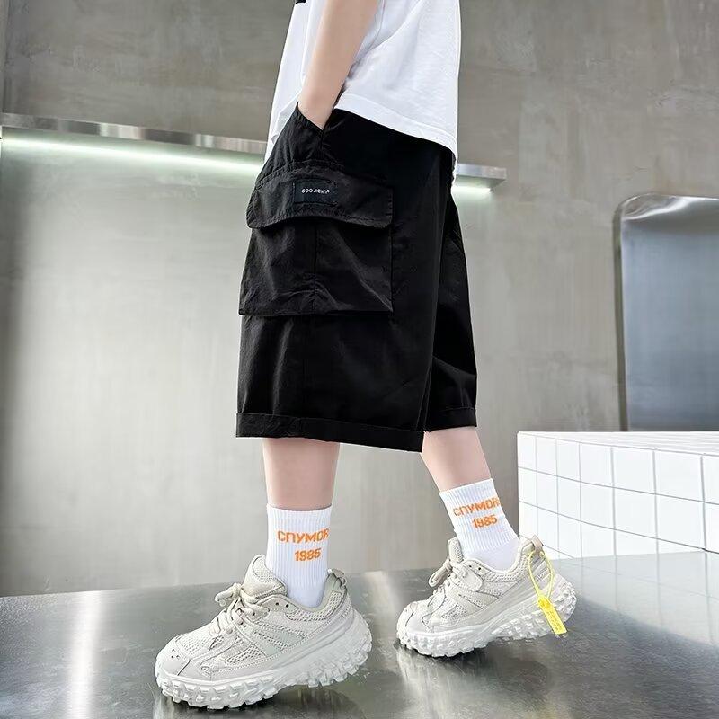 Summer Teenage Short Boys Pants 3-14 Years Old Big Pocket Trousers for Kids Children Birthday Present