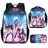 School Season Kpop Demon Hunters Student School Bag Girls Large Capacity Middle School Student Backpack Three-Piece Set