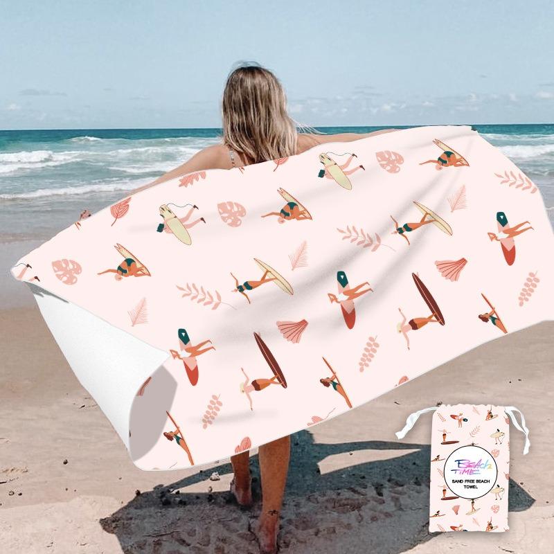 Colorful Ethnic Print Beach Towel Oversized Polyester Travel Bath Towel Quick Dry Outdoor Camping Surf Swim Pool Summer Blanket