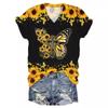 Summer Calf Print Women's Commuting Round Neck Short Sleeved Shirt T-Shirts Women’s