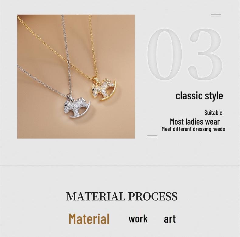 2025 Little Horse Copper Alloy Necklace: Advanced Design, Luxury & Versatile Jewelry