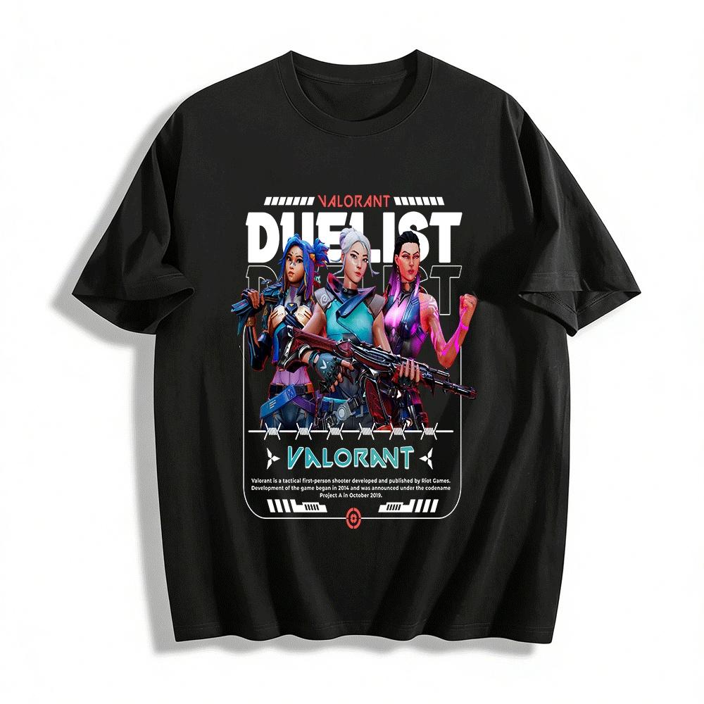 

Valorant Game Themed Print Casual Loose Fit Top Pure cotton T-shirt 6XL