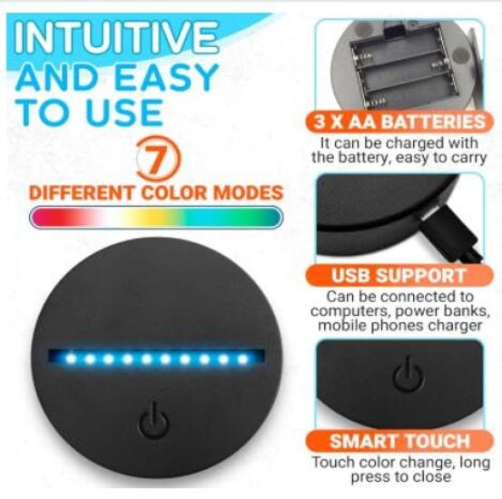 Xdorra Veilleuse Bouledogue Français Articles Bouledogue Français Divers Lampe de Bureau Illusion 3D Panneau LED Multicolore Cadeau de Pendaison de Crémaillère Cadeau d'Anniversaire Chambre