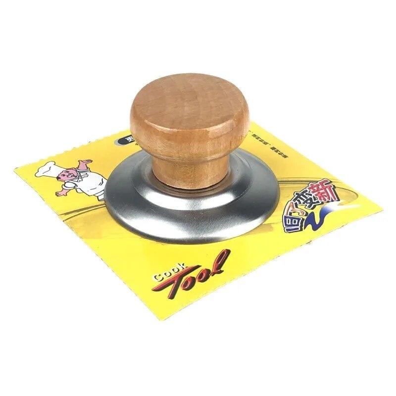 1PC Solid Wood Lid Handle Stainless Steel Pot Twist Pot Cap Anti-scalding Round Wooden Handle Kitchenware Cookware Accessories