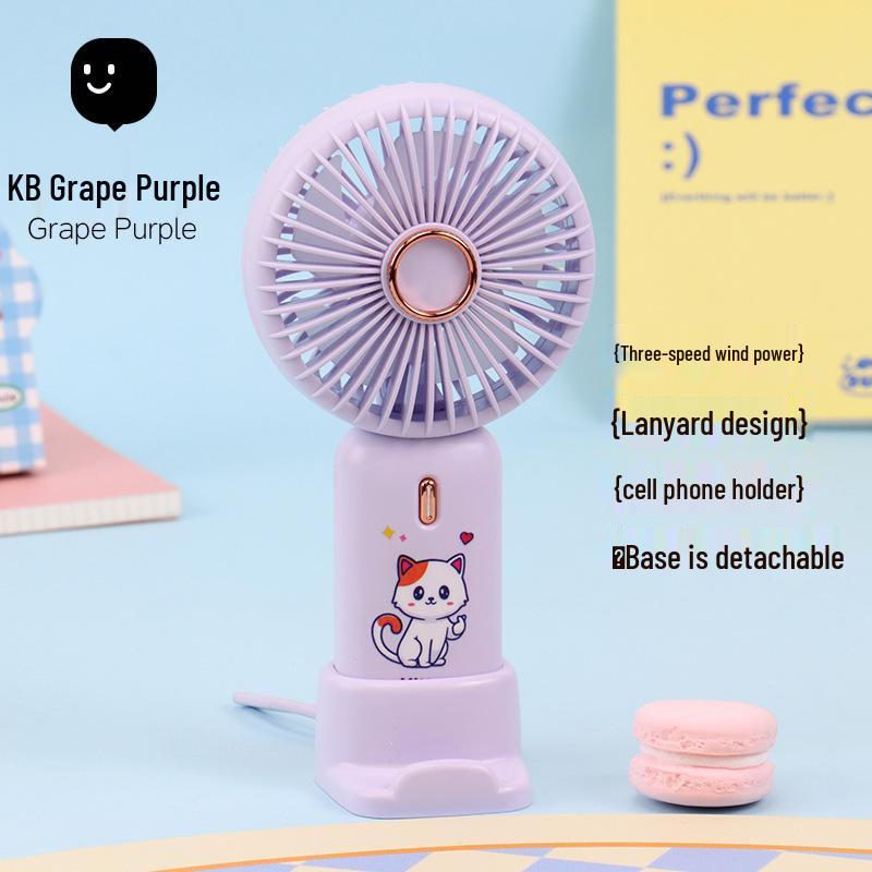 2026 Cartoon USB Rechargeable Mini Fan - Perfect Summer Gift with Custom Logo Wholesale/Custom/Cross-border