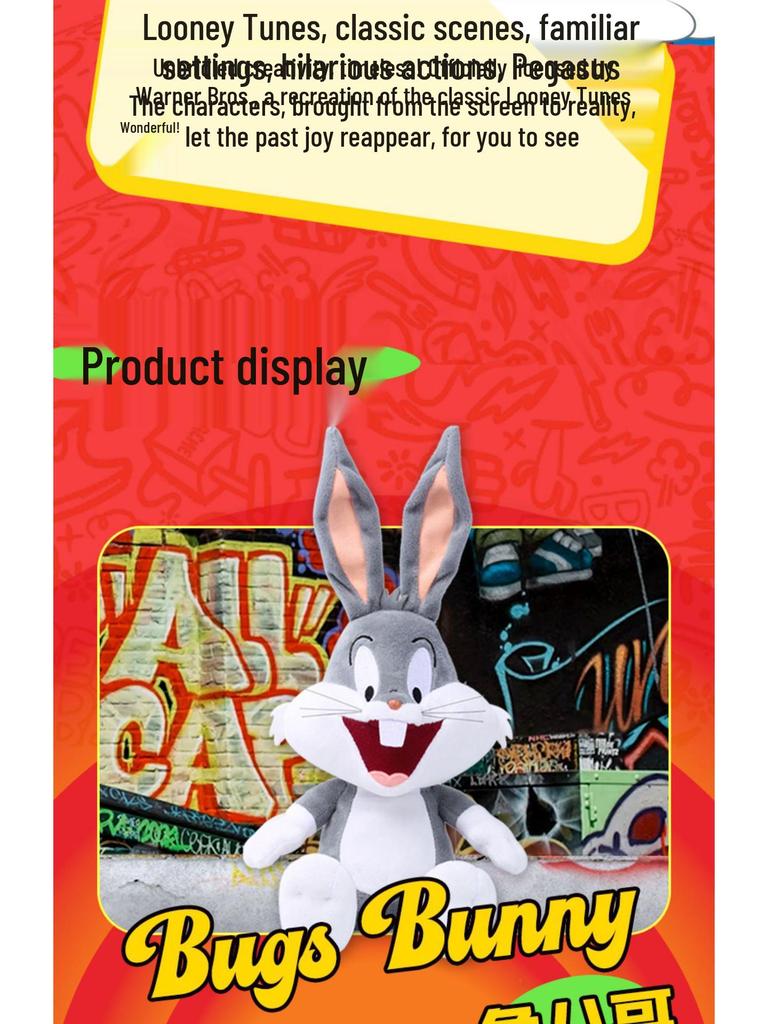 Looney Tunes Bugs Bunny & Tweety Plush Toy - Cute Rabbit Stuffed Animal Birthday Gift for Kids