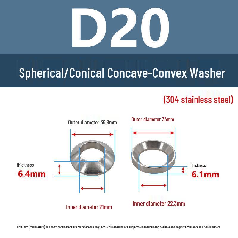 304 Stainless Steel Spherical Tapered Gasket - Concave-Convex Combination
