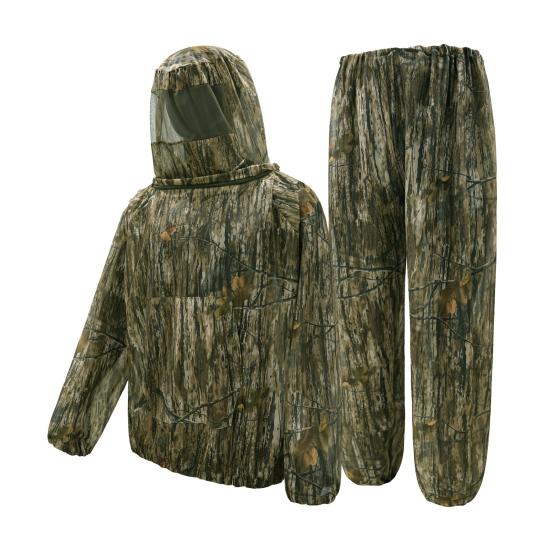 Camouflage Mosquito Suit for Men Women, Insect Mosquito Protection Jacket And Pants, Mosquito Proof Clothing with Mesh Hood for Outdoor Camping