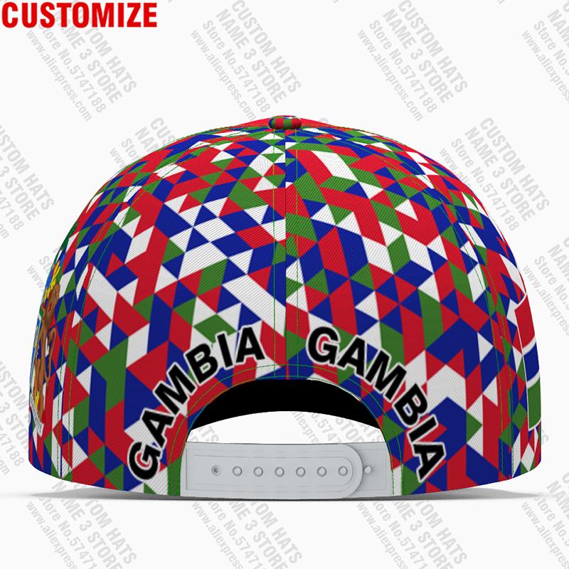 Cappellino da Baseball Gambia Gratuito Nome Numero 3D Personalizzato Logo Squadra Araba Cappello Gm Paese Gmb Viaggio Nazione Francese Bandiera Islamica Araba Copricapo