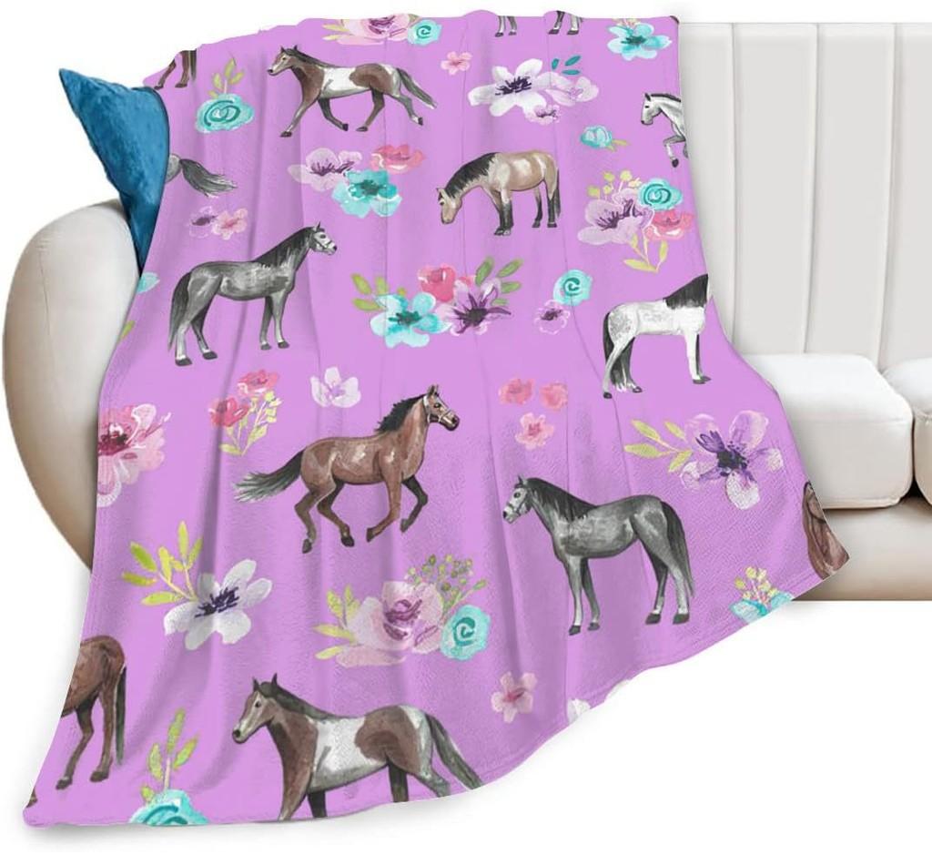 

Плед с коровьим принтом, горный плед с животным и цветочным рисунком, плюшевый фланелевый постельный комплект 100*130cm/39.37*51.18in