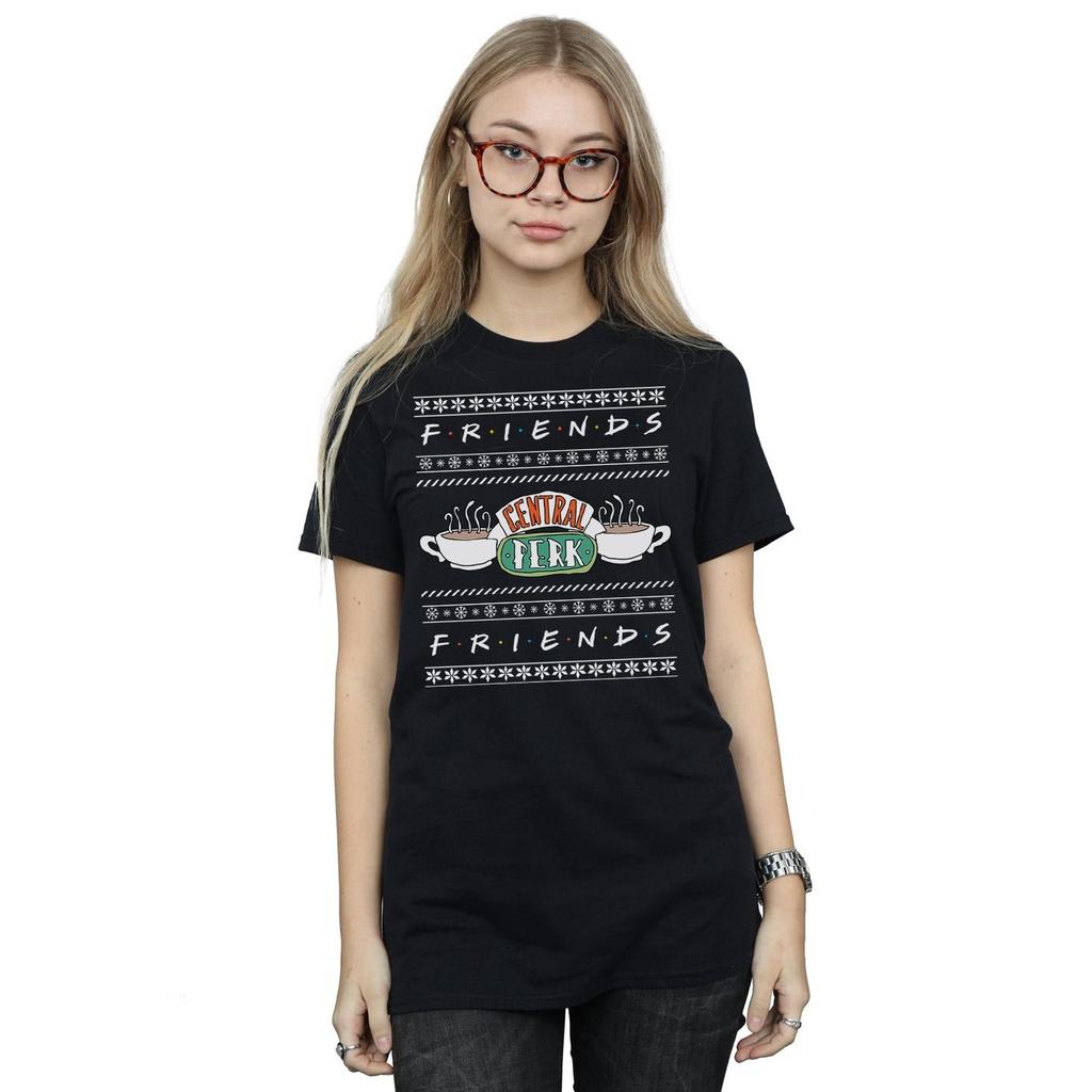 Friends Womens/Ladies Fair Isle Central Perk Cotton Boyfriend T-Shirt