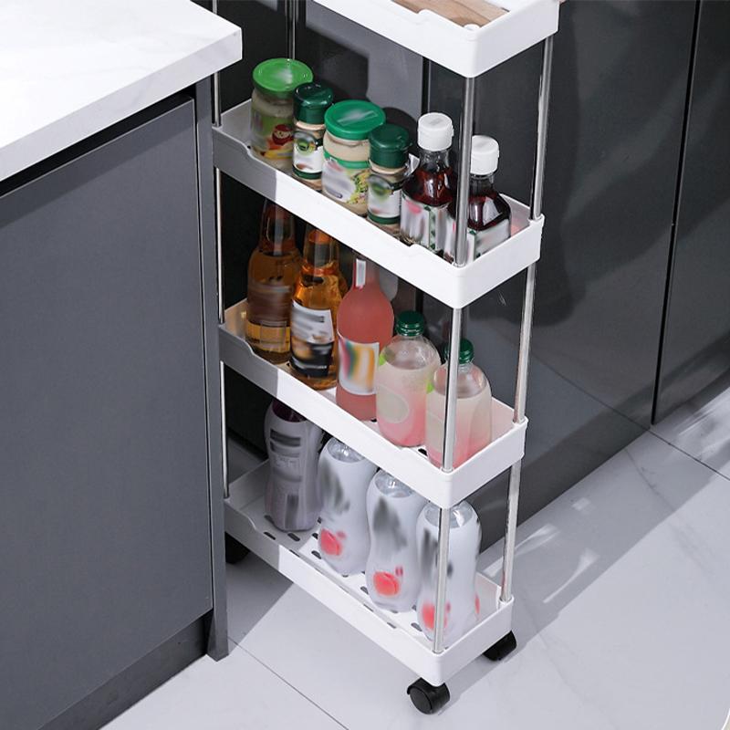 Multifunctional Storage Cart Movable Gap Storage Rack Rolling Utility Cart for Kitchen Bathroom Multi-Layer Slim Storage Shelf