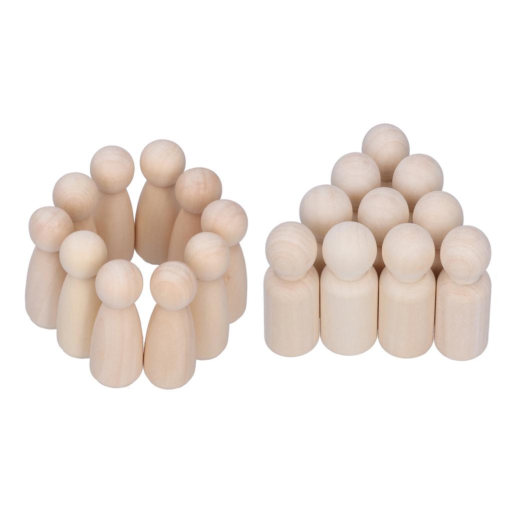 Wooden Peg Dolls Wooden DIY Doll Figure After-sales Guarantee Smooth with High-quality Hardwood for Kids DIY Art Craft Painting