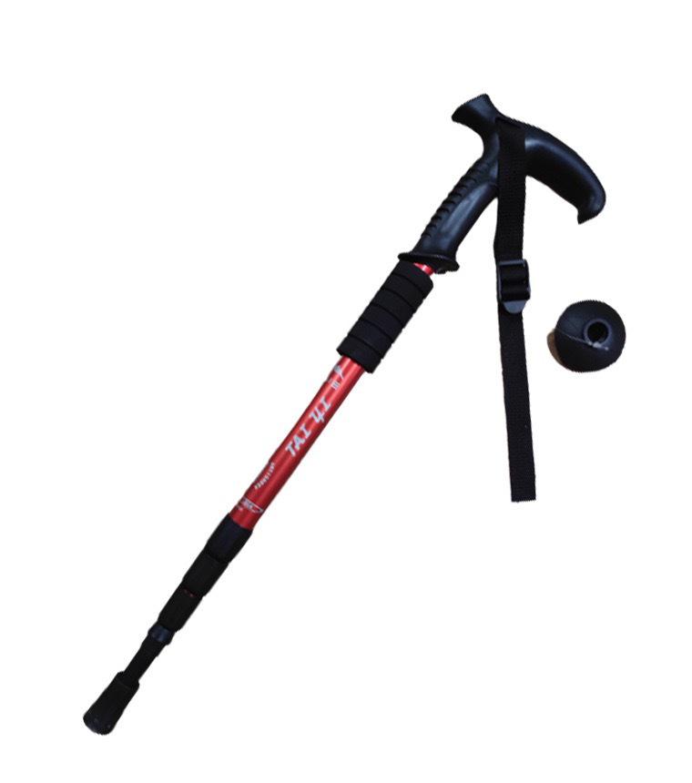 4-Section Aluminum Alloy Trekking Pole – Straight Handle for Hiking, Climbing & Travel