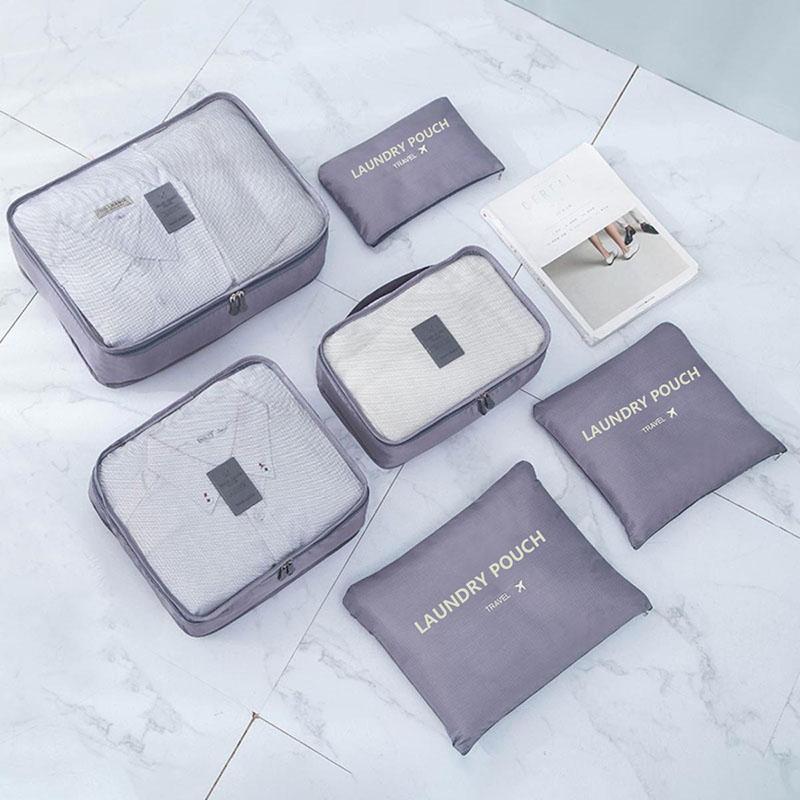 6-Piece Set Oxford Travel Storage Bags, Waterproof Organizer for Clothes, Underwear, Shoes, Portable Luggage Packing Kit