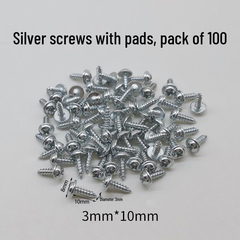 Golden, Silver, and Black Self-Tapping Wide Head Screws with Washers