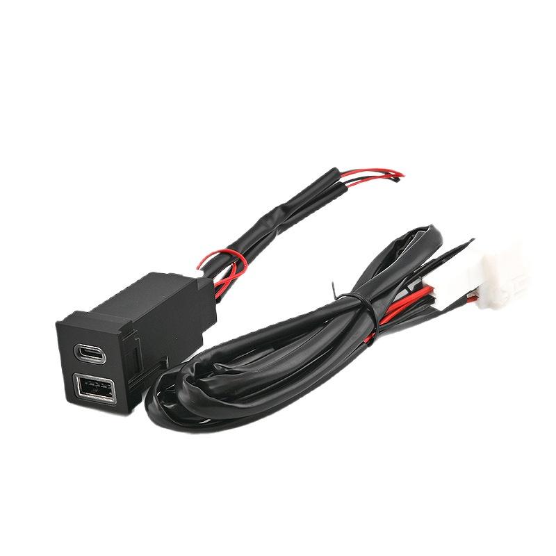 For Rav4 Usb Type-C Car Charger Pd Qc3 0 Fast Charger For Cigarette Lighter Right Port