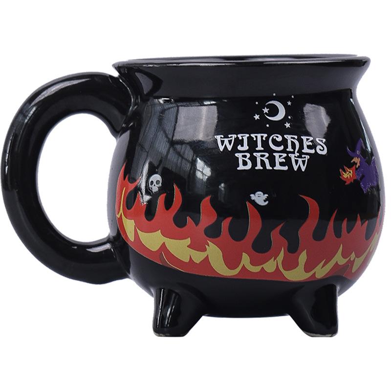 Creative Halloween Witch Cauldron Mug - Ceramic Magic Coffee Cup