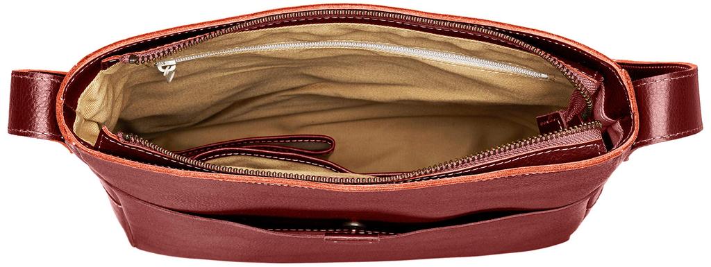 Lily Echte Leder Schultertasche, Hergestellt in Japan, Yarno Leder Schultertasche, Rot