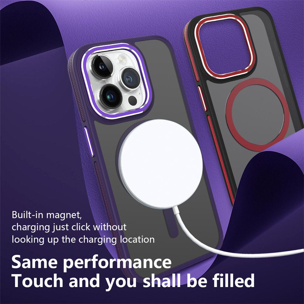 Magnetic Matte Translucent Shockproof Phone Cases For iPhone 16 15 14 13 12 11 Pro Max 16e For Magsafe Wireless Charge Cover
