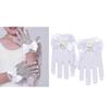 Bowknot Flower Lace Gloves for Girls Comfortable Short Gloves for School Girl Dancing Parties and Formal Occasion Wear