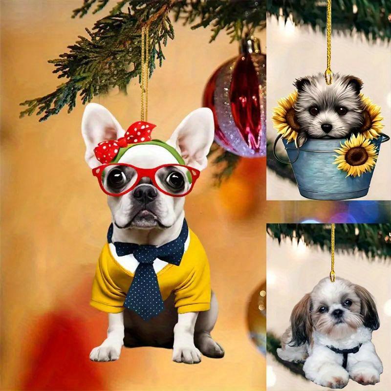 3pcs/set Dog Series Car Interior Rearview Mirror Decorative Pendant