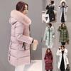 Stylish And Warm Winter Women Long Jacket With Fur Hooded Parka And Quilted Lining