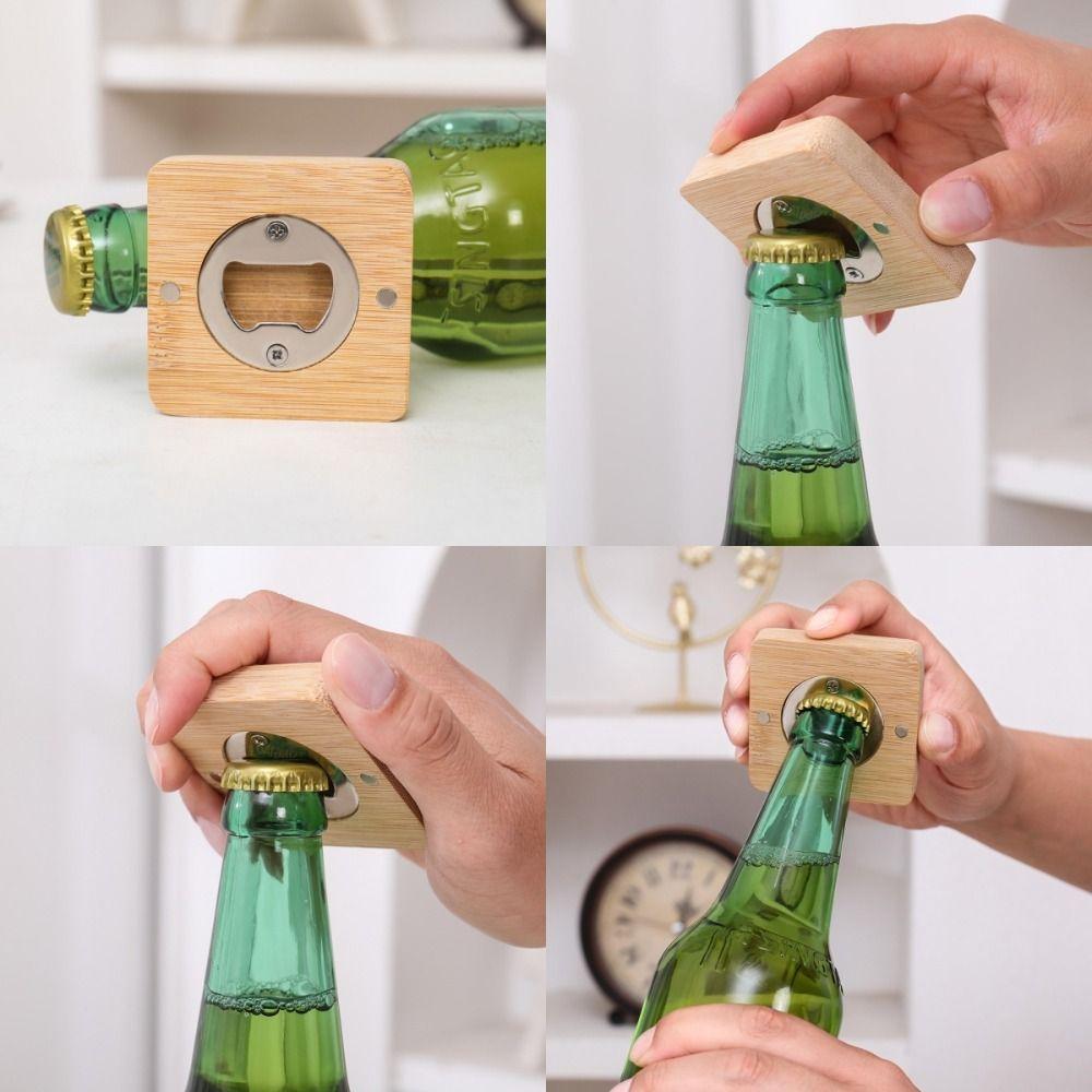 Magnetic Bottle Openers Square Round Beer Bottle Opener Portable Beer Opener for Home Kitchen Bar