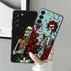 Phone Cover Case for Samsung Galaxy A23 A06 A25 A16 A73 A51 A55 A05 A57 A15 A53 A17 A37 A52 A36 A12 A41 A13 A50 A70 Rose Skull