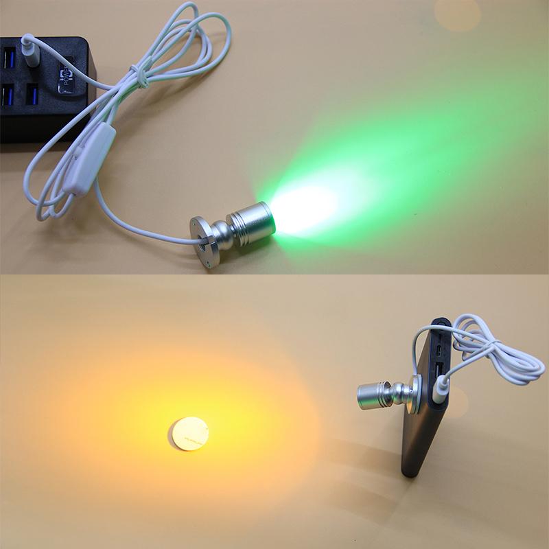 Led Usb Spotlight Jewelry Cabinet Showcase Counter Lamp Surface Mounted Ceiling Mini Spot Light Usb 5V Interface